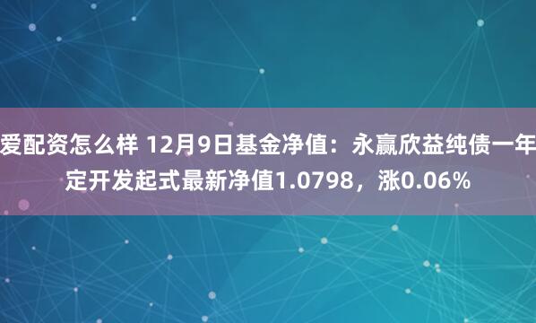 爱配资怎么样 12月9日基金净值：永赢欣益纯债一年定开发起式最新净值1.0798，涨0.06%