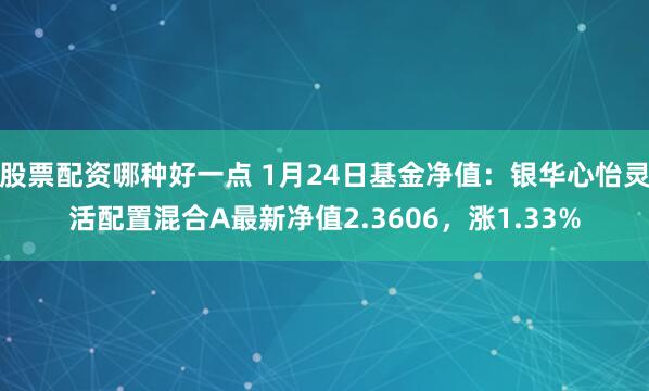 股票配资哪种好一点 1月24日基金净值：银华心怡灵活配置混合A最新净值2.3606，涨1.33%