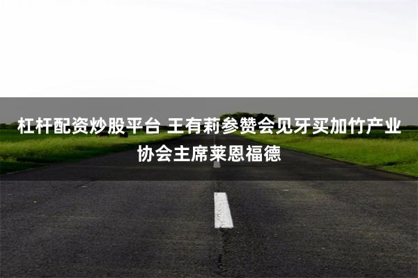 杠杆配资炒股平台 王有莉参赞会见牙买加竹产业协会主席莱恩福德