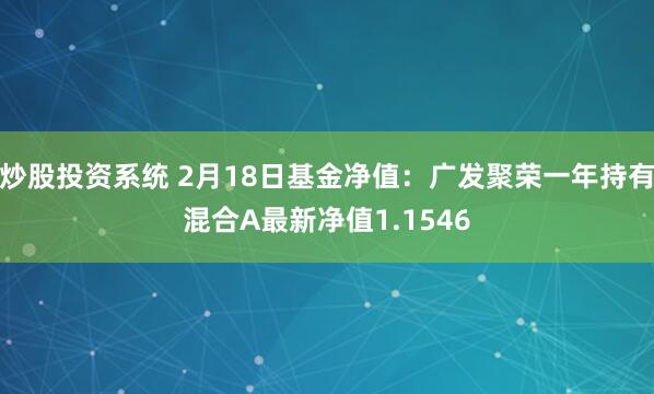 炒股投资系统 2月18日基金净值：广发聚荣一年持有混合A最新净值1.1546