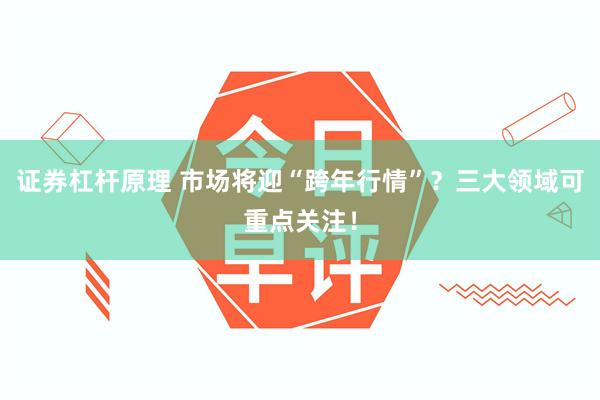 证券杠杆原理 市场将迎“跨年行情”？三大领域可重点关注！